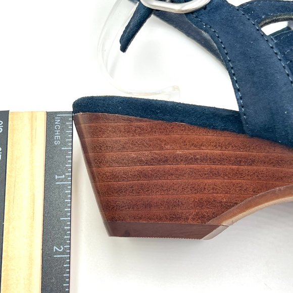 7W 7 WIDE Bella Vita Womens Taresa Navy‎ Blue Suede Cage Gladiator Sandals Shoes - Picture 12 of 13